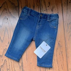 Baby boy newborn 1-2 months lined cotton jeans BNWT Mayoral